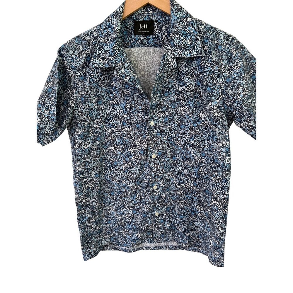 Men's JEFF blue print shirt size M medium
